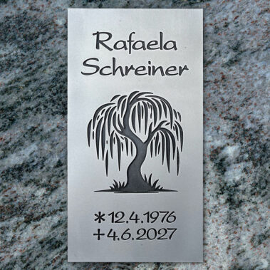 Aluminium Schrifttafel Urnenwand-Beschriftung